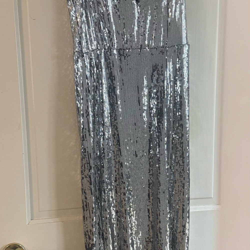 Silver Sequin Maxi Dress